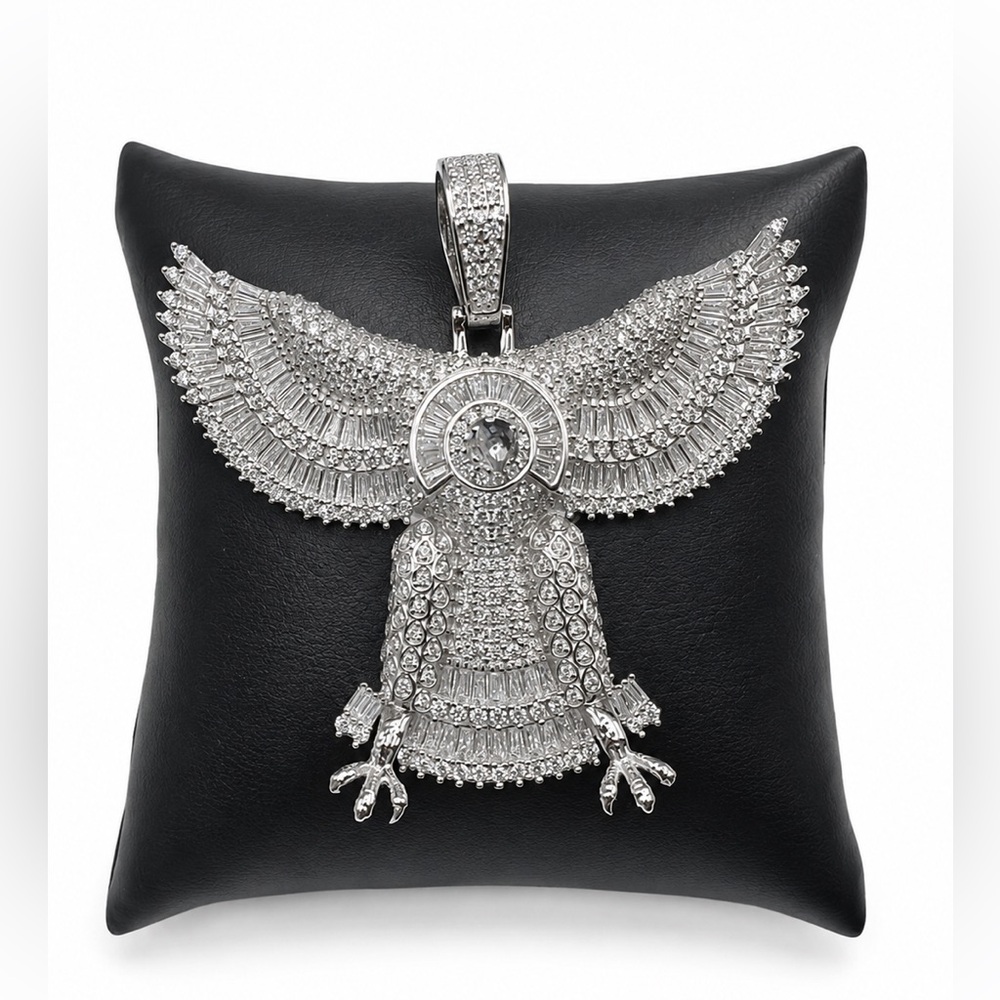 925 Sterling Silver Bird Eagle Men’s Pendant 8.40CTW MOISSANITE